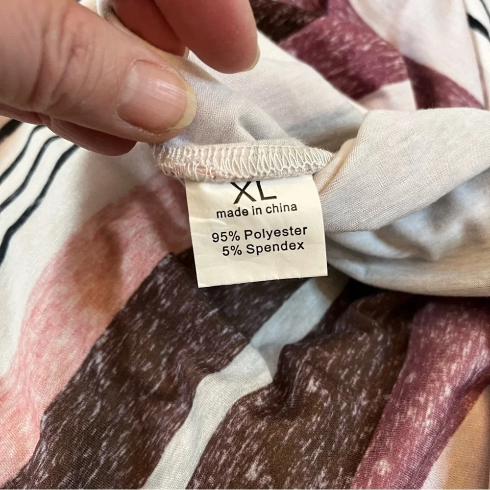 Striped Sleep Shirt Pajamas Lace Pocket Women’s Size XL Comfy Bed Shirt PJ's